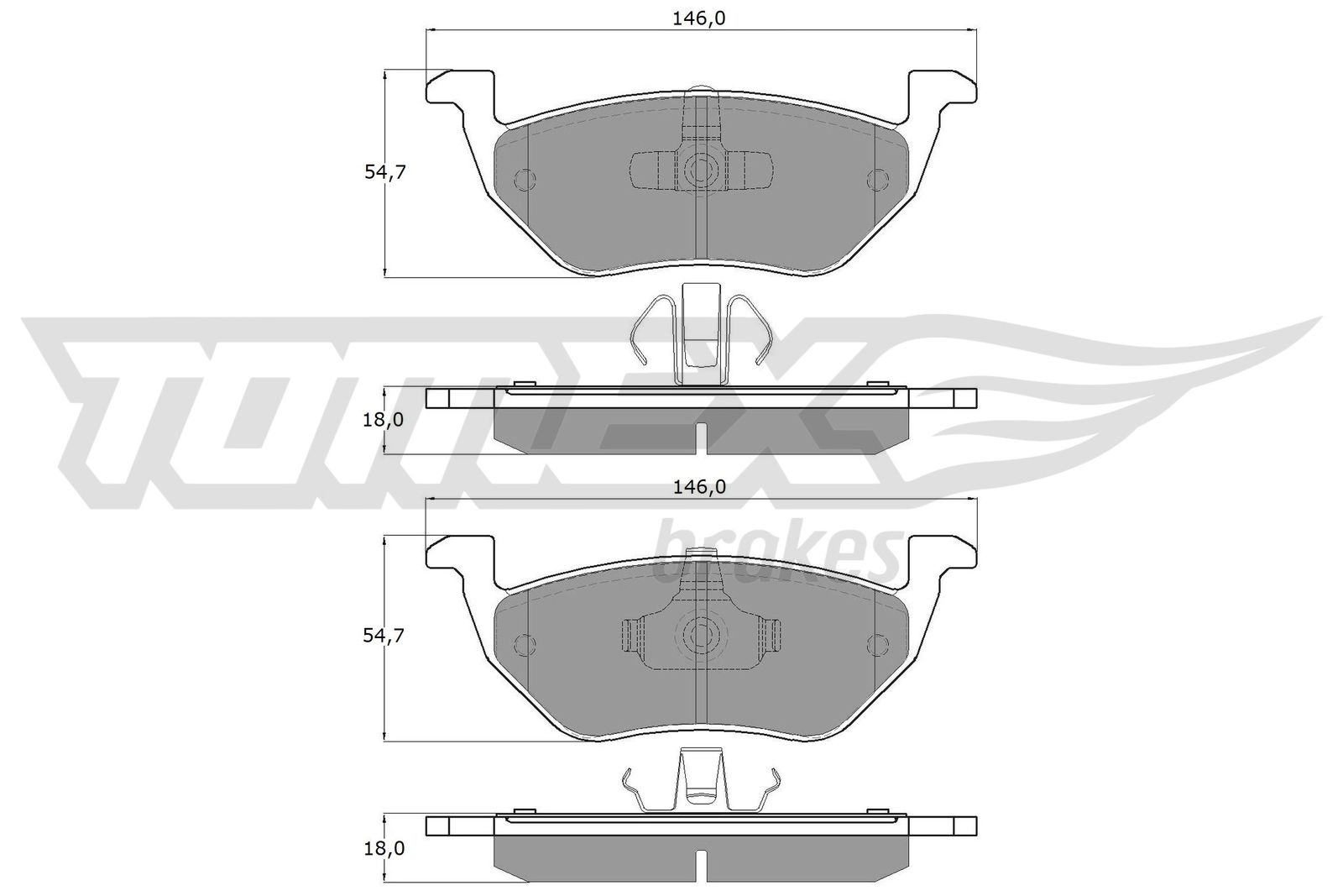 Sada brzdových platničiek kotúčovej brzdy TOMEX Brakes